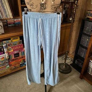 Y2K White Moon Terrycloth Track Pants